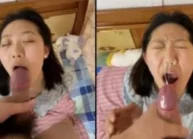 Cho em bú cu rồi bắn tinh đầy mặt em