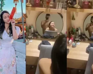 Em đang soi gương trang điểm thì anh đã kéo em lên giường không kịp trở tay | VIET69
