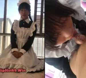 Em teen cosplay người hầu