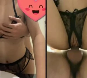 Phang em ghệ bikini đen lọt khe