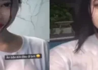 Uyên Nhi vòng 1 căng tròn và quả quần chip xẻ cánh bướm | VIET69